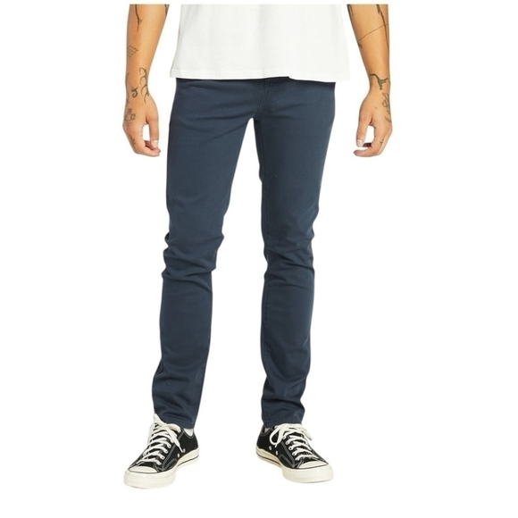 Mens Chinos RSQ Seattle Skinny Tapered Chino Pants Washed Navy Flat Front Pants